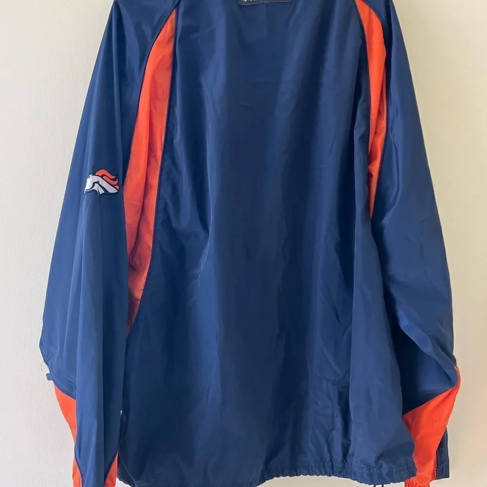 Reebok Mens L Pullover XL NFL On Field Apparel Denver Broncos Windbreaker - Picture 7 of 8